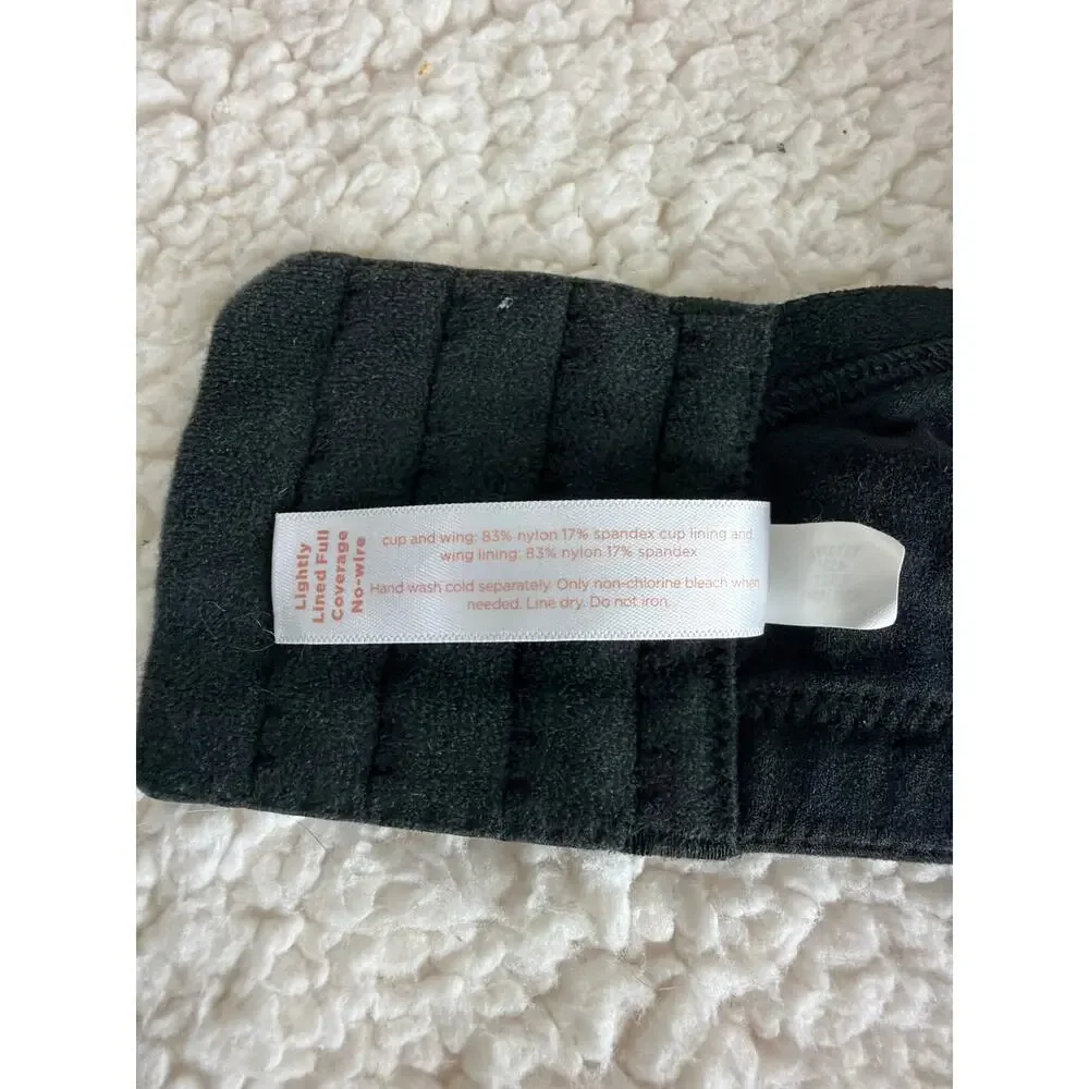 Cacique Bra Womens 40G Lightly Lined‎ Full Coverage No-Wire Wireless Black EUC